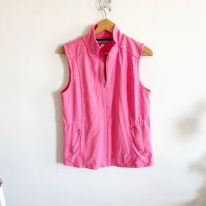 Talbots light pink stretchy athletic zip up vest jacket size large